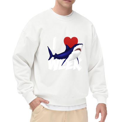 I Love Shark Week Crewneck Sweatshirt - Funny Ocean Discovery Channel Fan Pullover