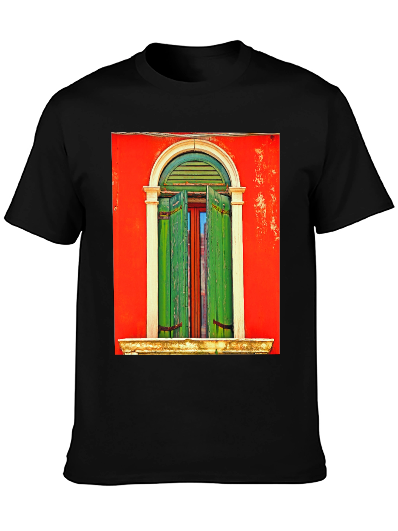Artistic Window Graphic Tee - Unique Style
