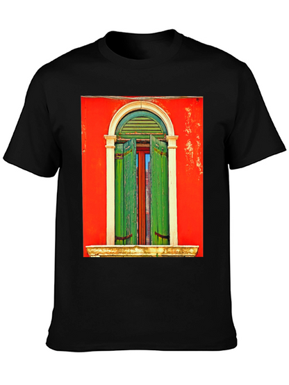Artistic Window Graphic Tee - Unique Style