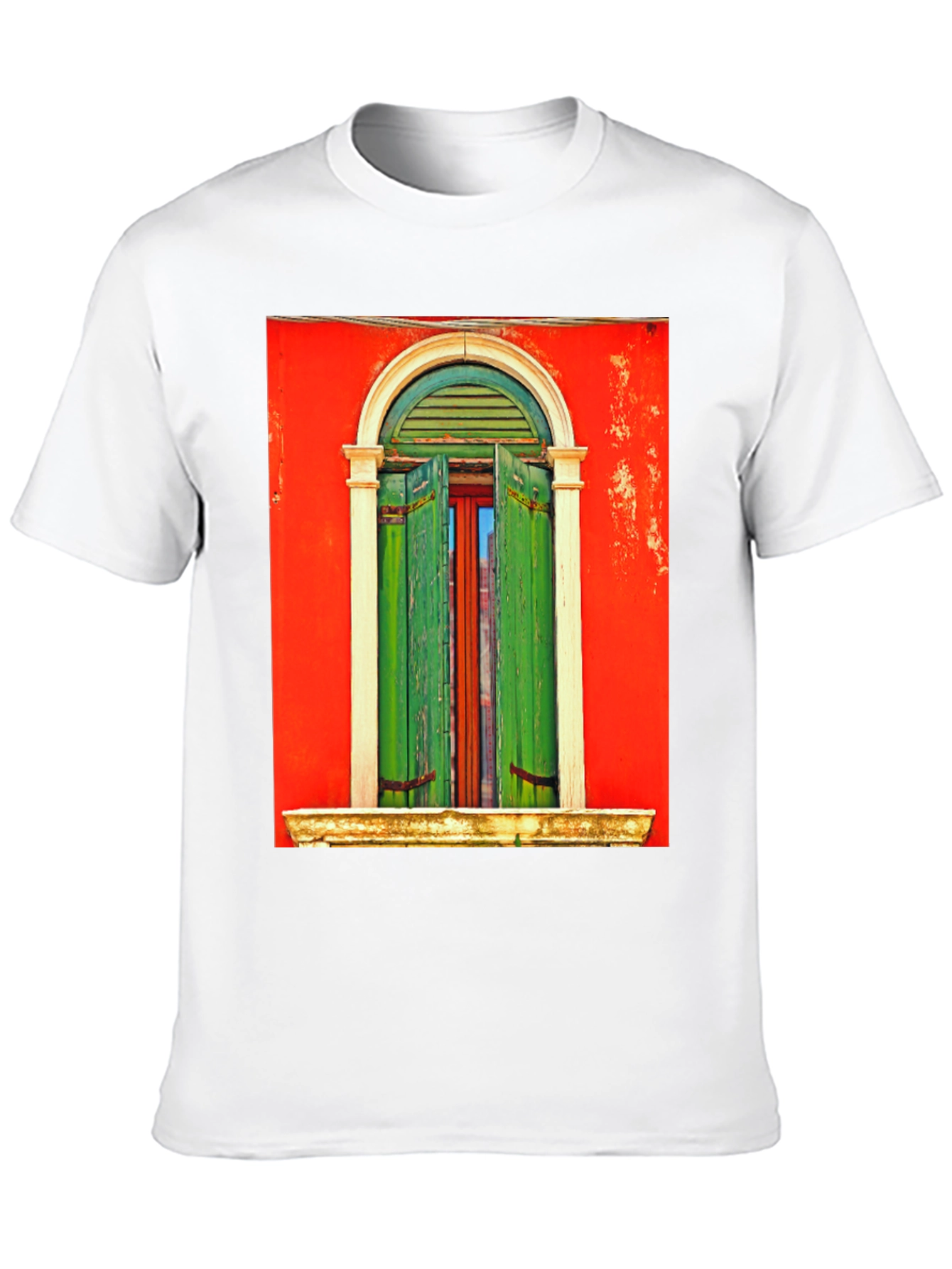 Artistic Window Graphic Tee - Unique Style