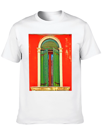 Artistic Window Graphic Tee - Unique Style