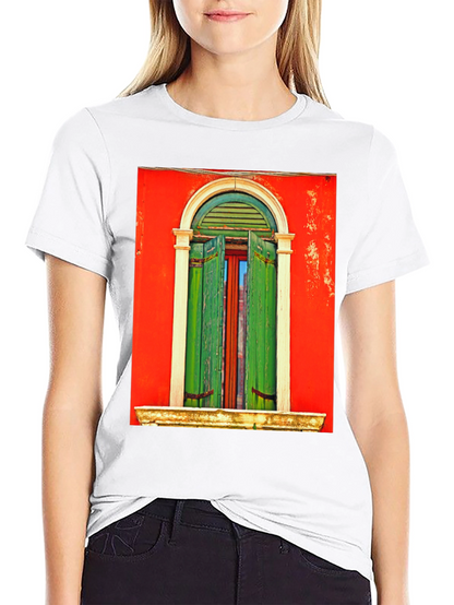 Artistic Window Graphic Tee - Unique Style