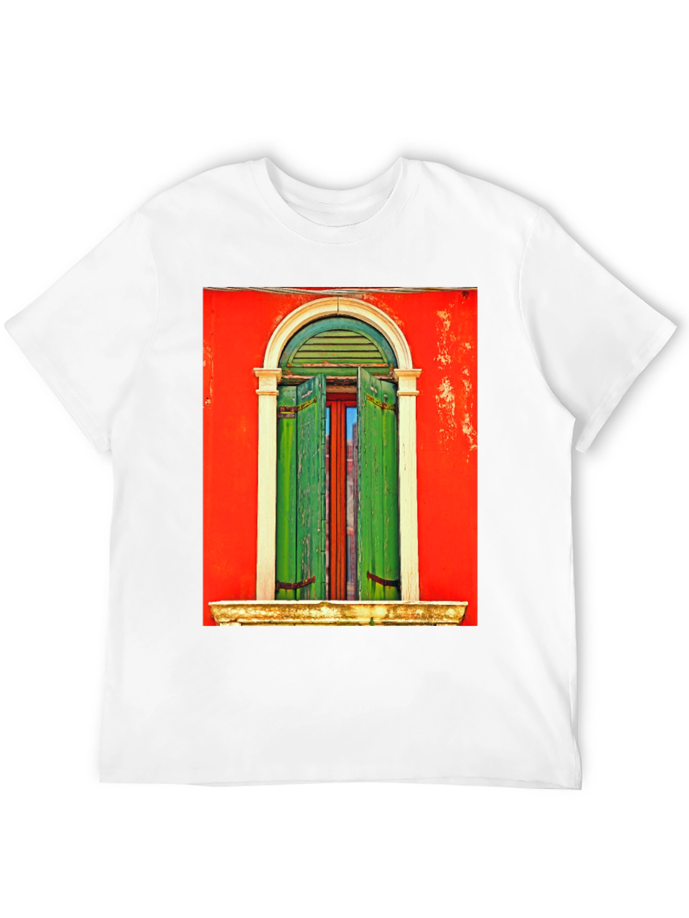 Artistic Window Graphic Tee - Unique Style