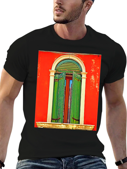Artistic Window Graphic Tee - Unique Style