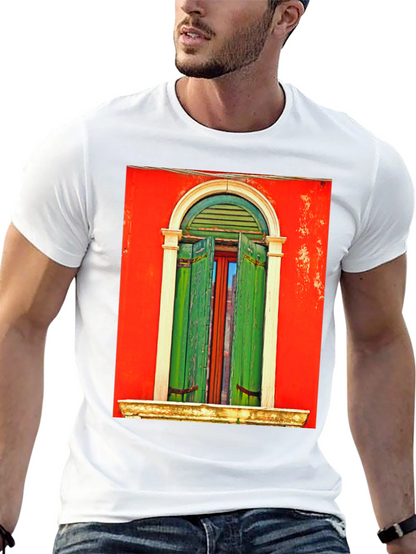 Artistic Window Graphic Tee - Unique Style