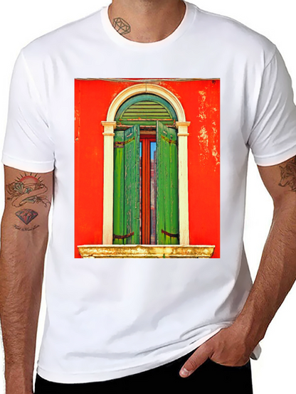 Artistic Window Graphic Tee - Unique Style