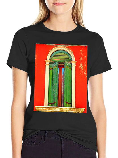 Artistic Window Graphic Tee - Unique Style