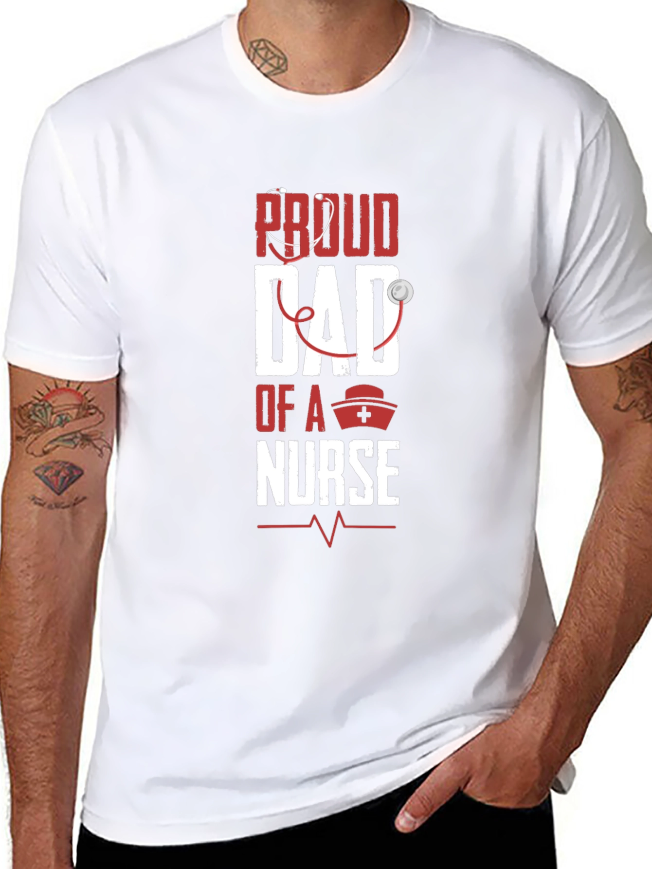 Proud Dad of a Nurse Graphic T-Shirt
