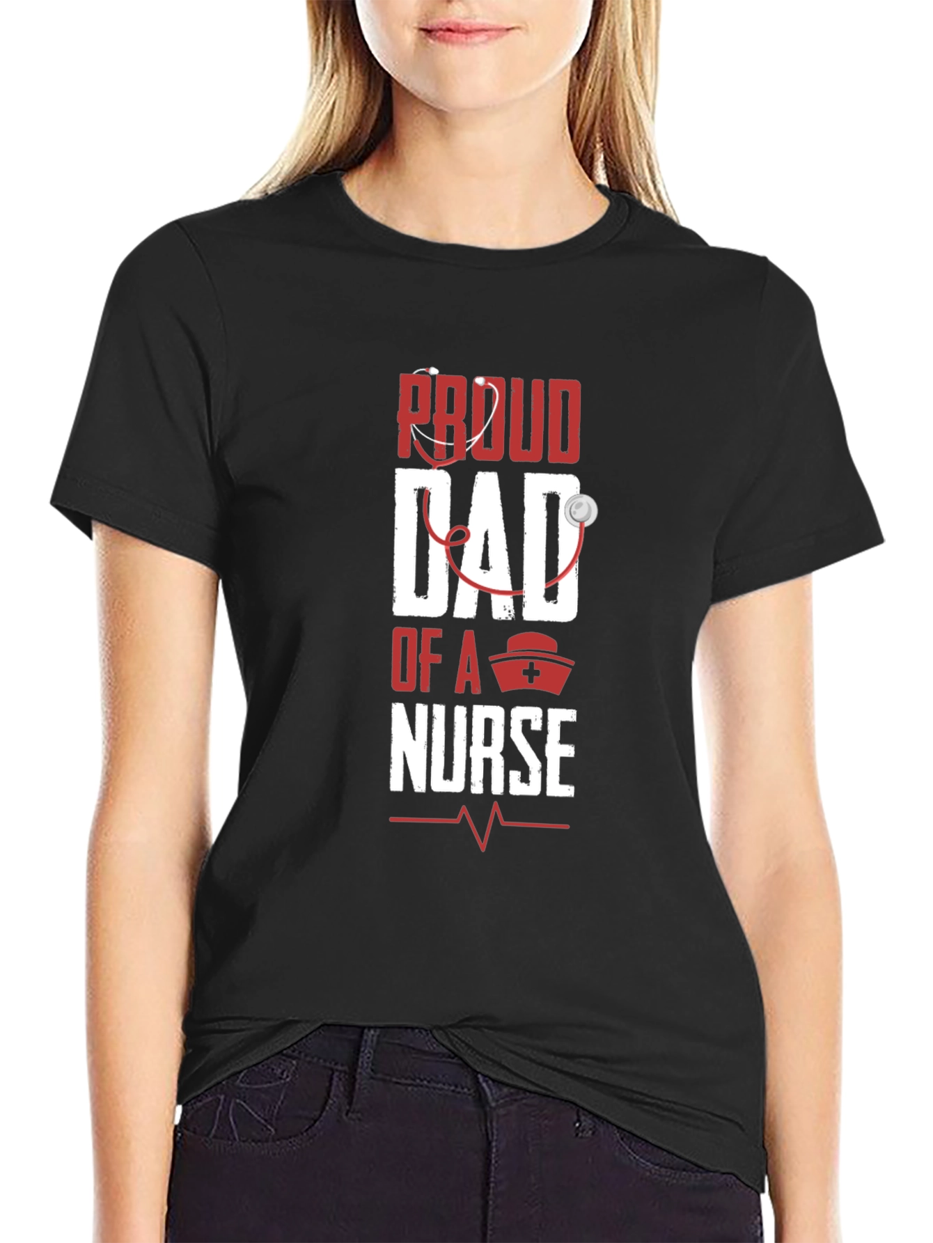 Proud Dad of a Nurse Graphic T-Shirt
