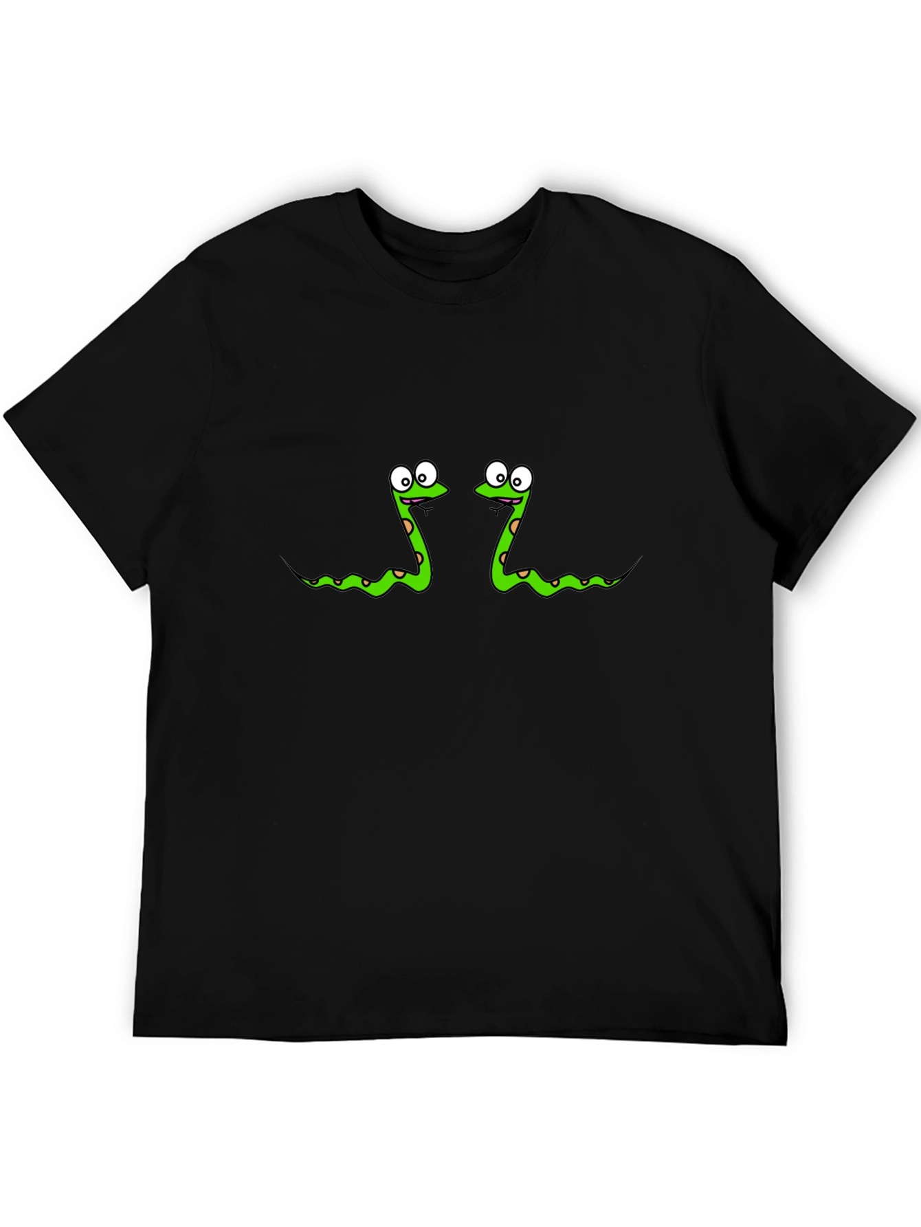 Funny Snake Print Black T-Shirt