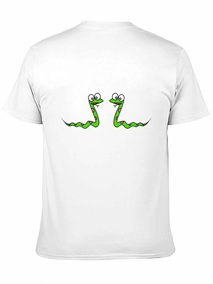 Funny Snake Print Black T-Shirt