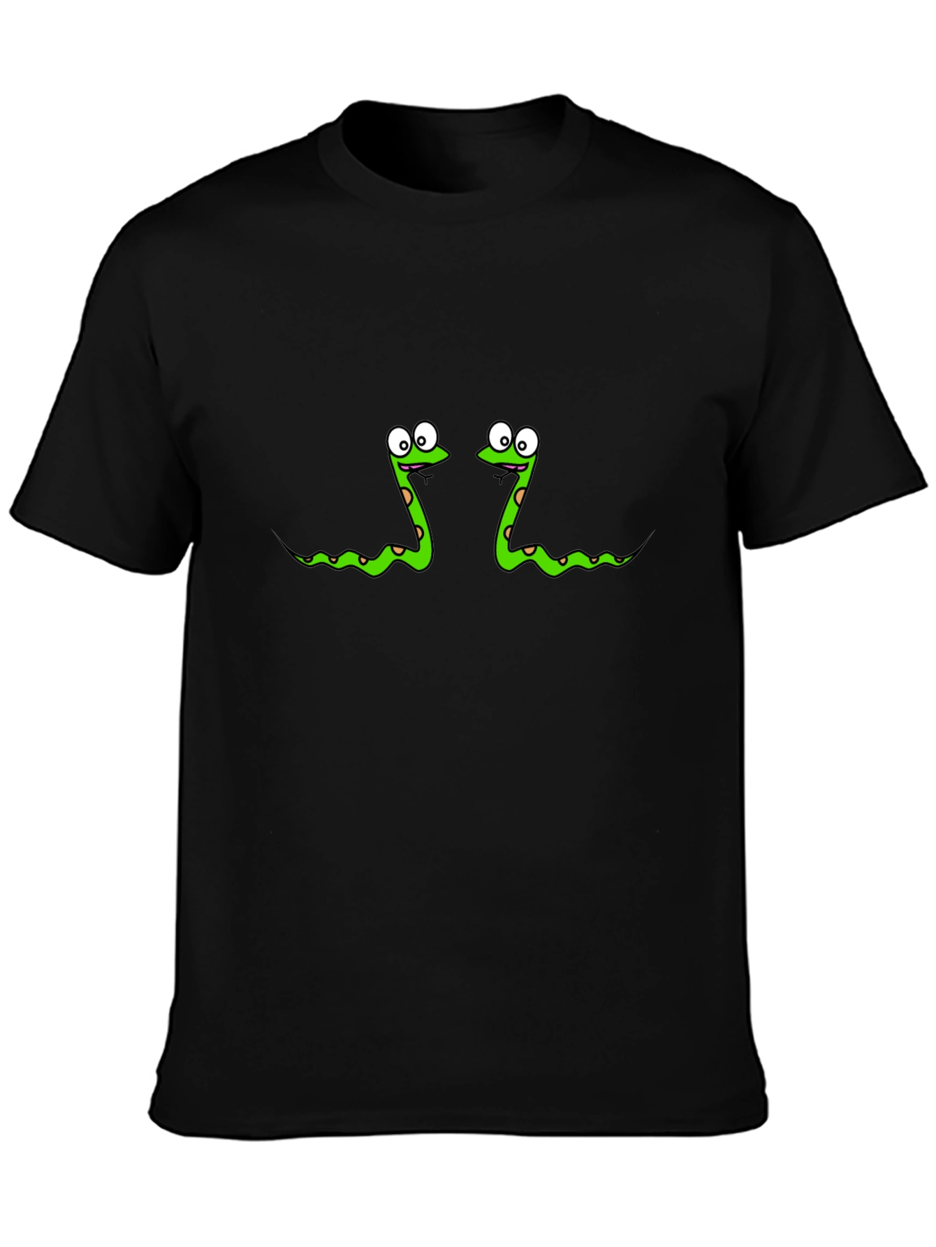 Funny Snake Print Black T-Shirt