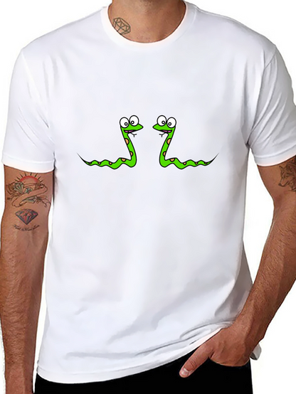 Funny Snake Print Black T-Shirt
