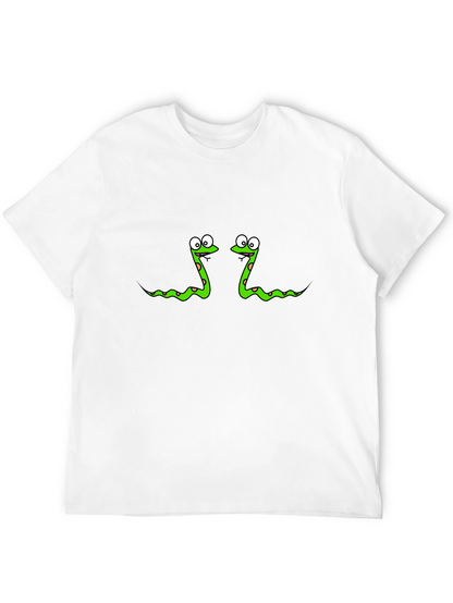 Funny Snake Print Black T-Shirt