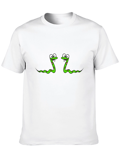 Funny Snake Print Black T-Shirt