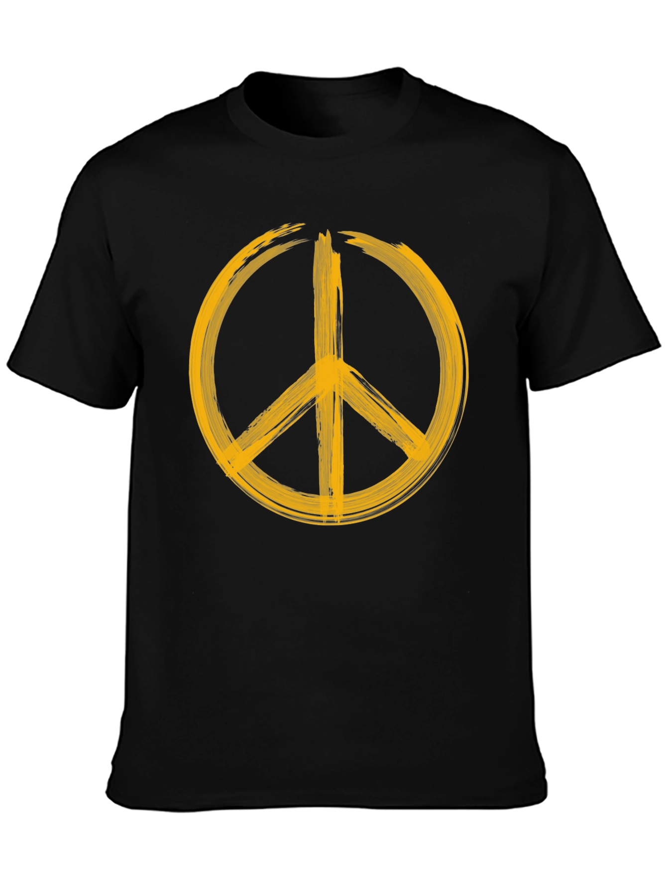 Peace Sign Graphic T-Shirt - Bold Yellow Design