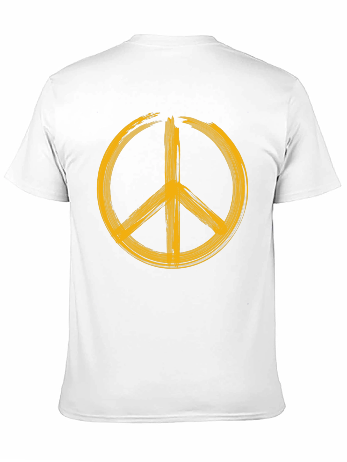Peace Sign Graphic T-Shirt - Bold Yellow Design