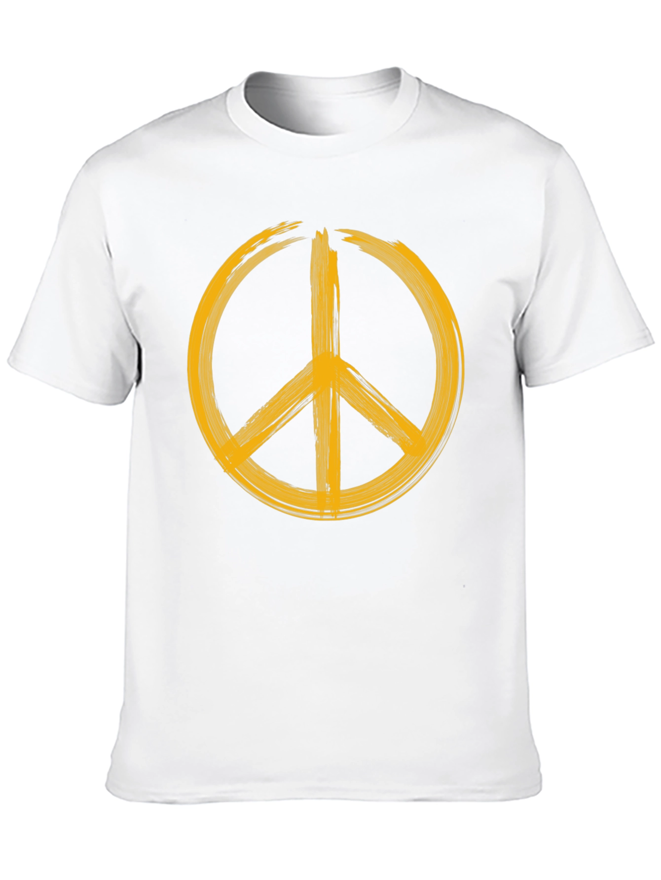 Peace Sign Graphic T-Shirt - Bold Yellow Design