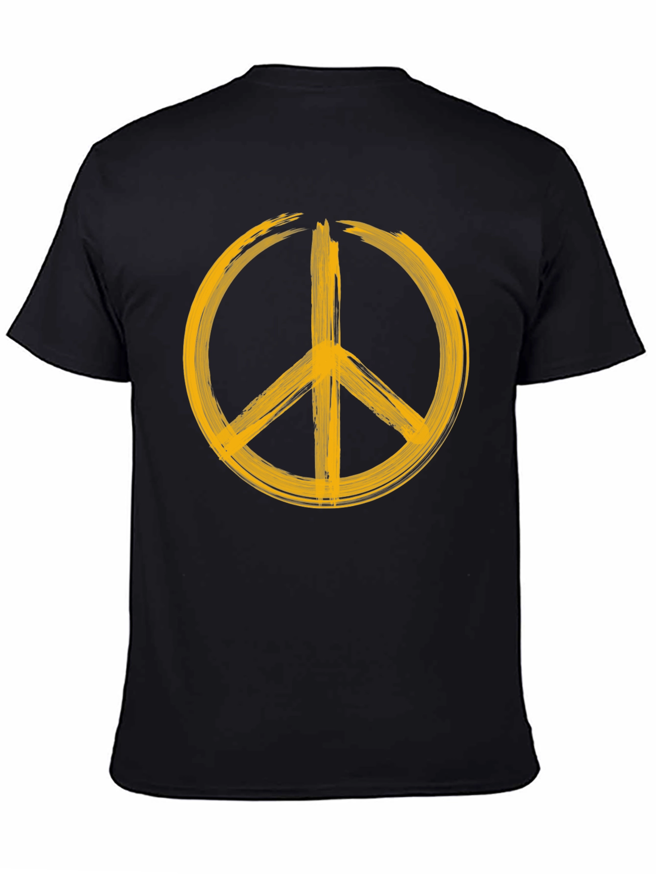 Peace Sign Graphic T-Shirt - Bold Yellow Design
