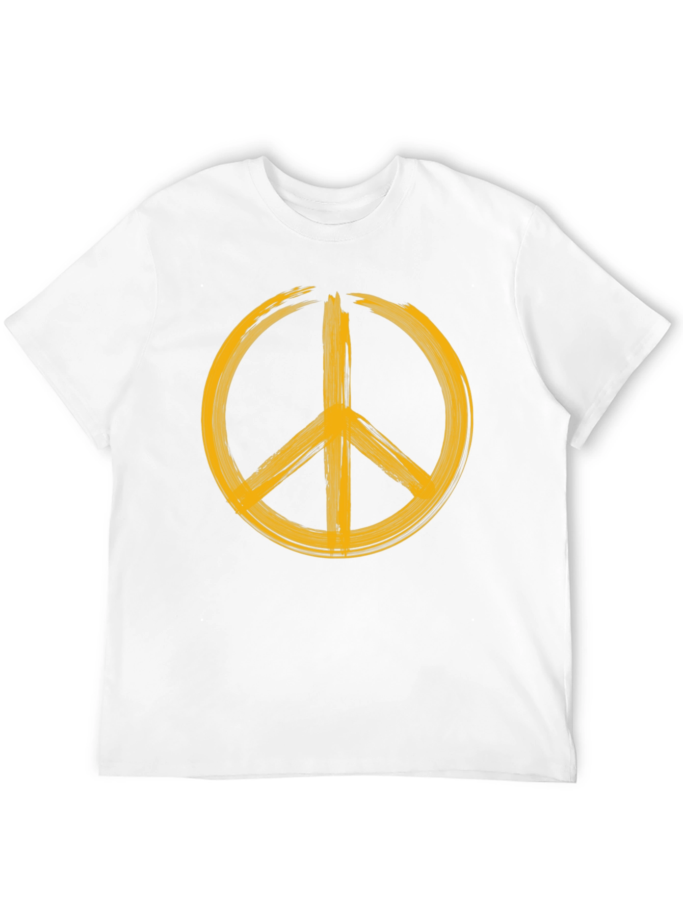 Peace Sign Graphic T-Shirt - Bold Yellow Design