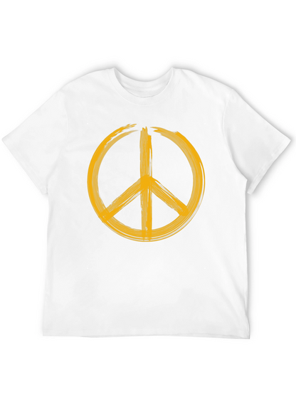 Peace Sign Graphic T-Shirt - Bold Yellow Design