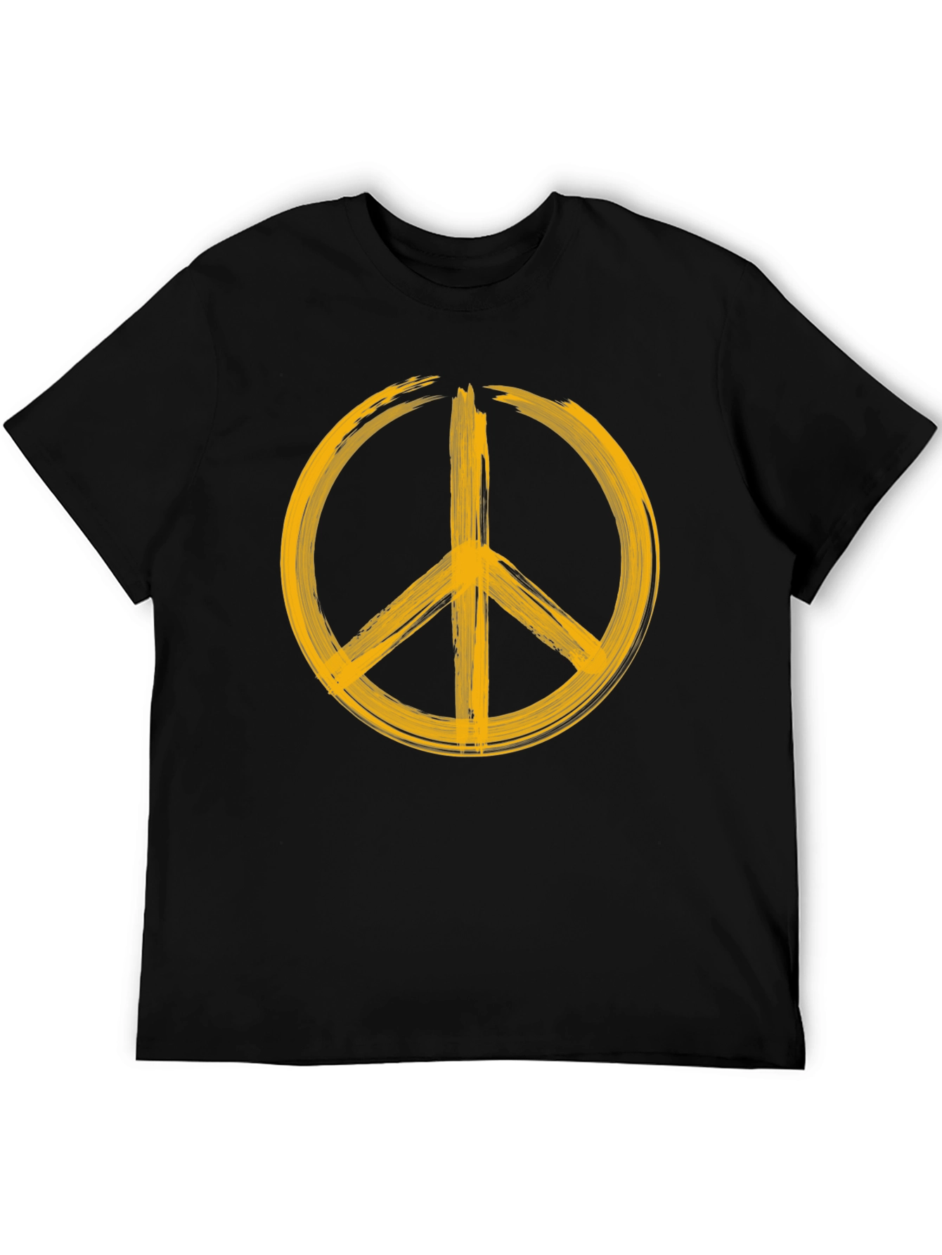 Peace Sign Graphic T-Shirt - Bold Yellow Design