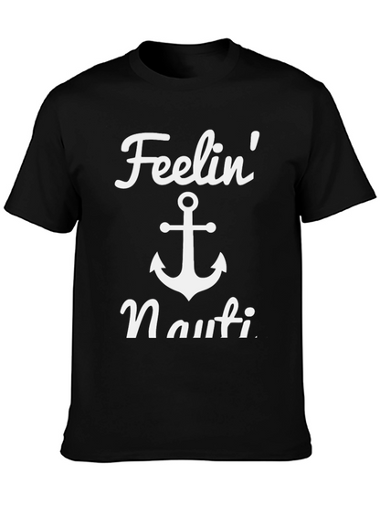 Feelin Nauti Anchor T-Shirt - Black Casual Tee