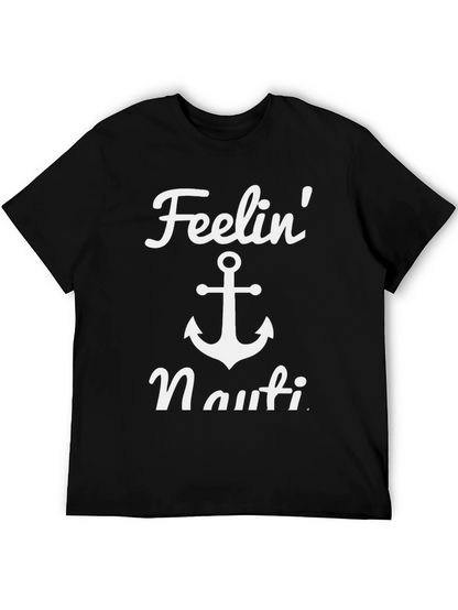 Feelin Nauti Anchor T-Shirt - Black Casual Tee