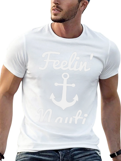 Feelin Nauti Anchor T-Shirt - Black Casual Tee