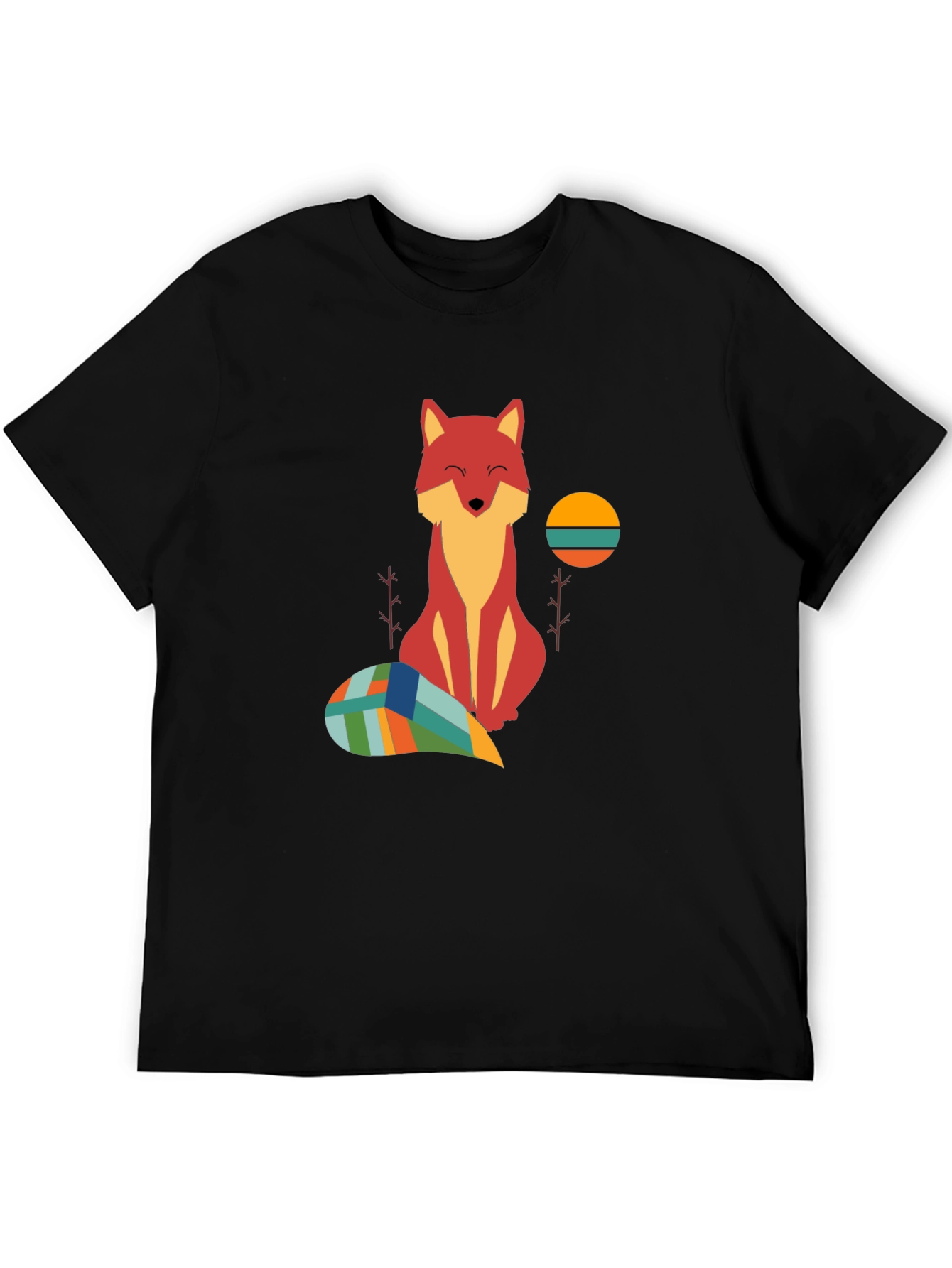 Fox Graphic Tee - Unique Geometric Tail Design