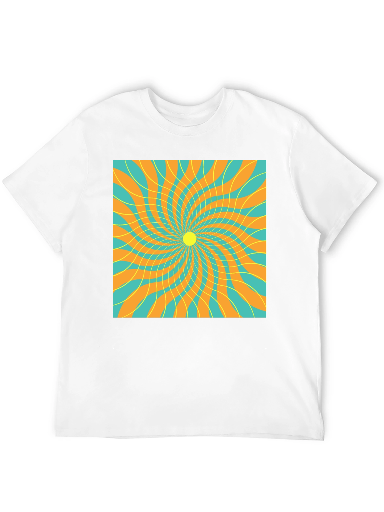 Retro Swirl Graphic Tee - Black Cotton T-Shirt