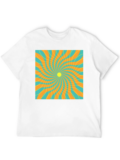 Retro Swirl Graphic Tee - Black Cotton T-Shirt