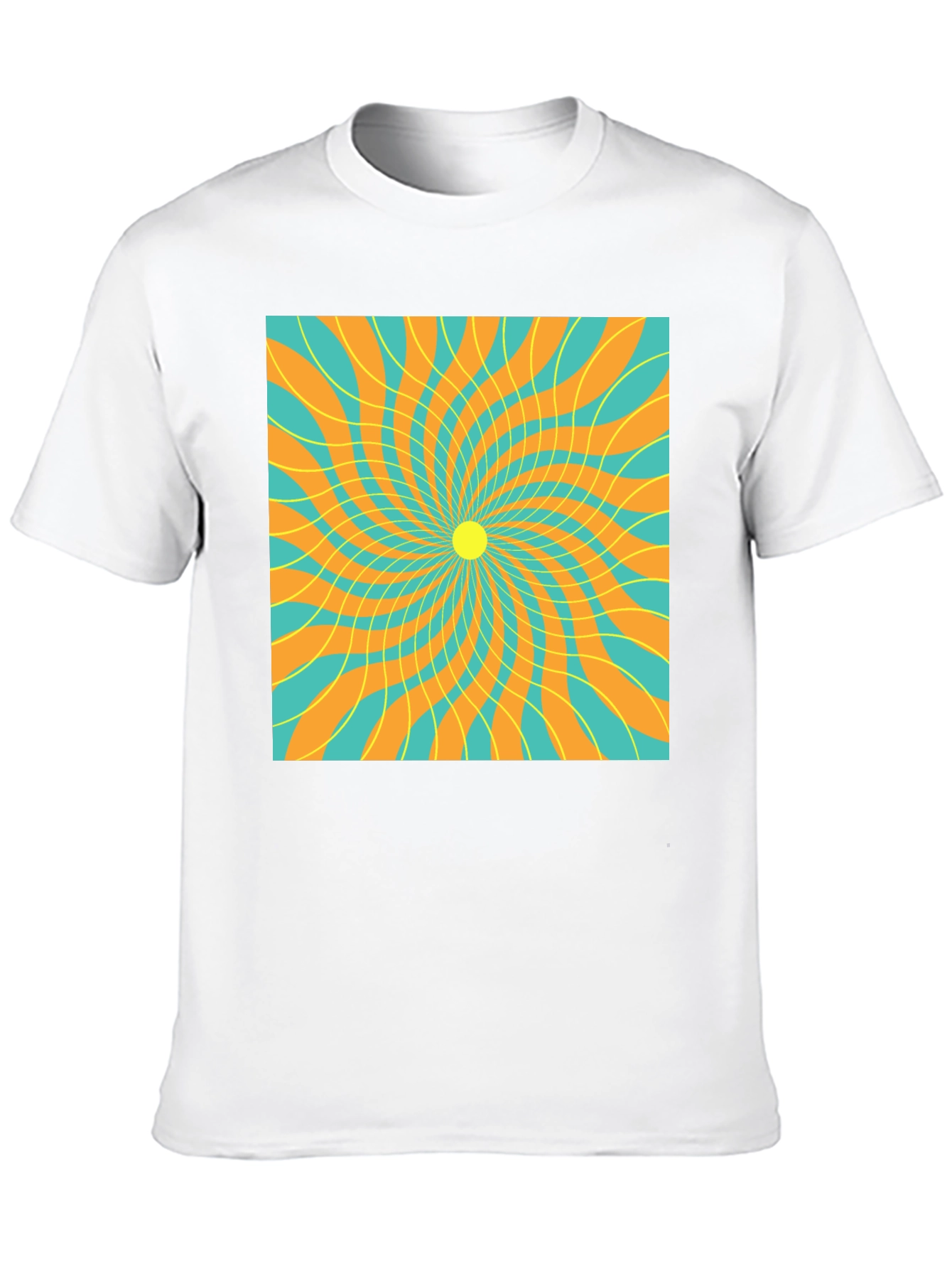 Retro Swirl Graphic Tee - Black Cotton T-Shirt