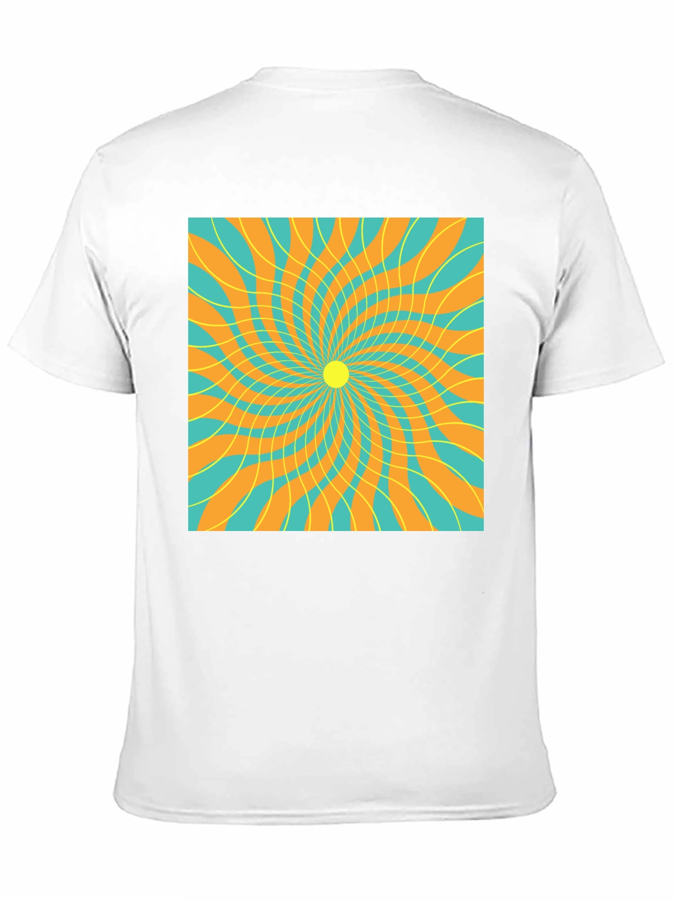 Retro Swirl Graphic Tee - Black Cotton T-Shirt