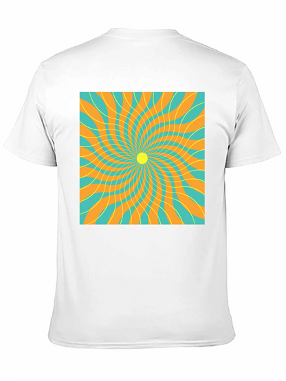 Retro Swirl Graphic Tee - Black Cotton T-Shirt