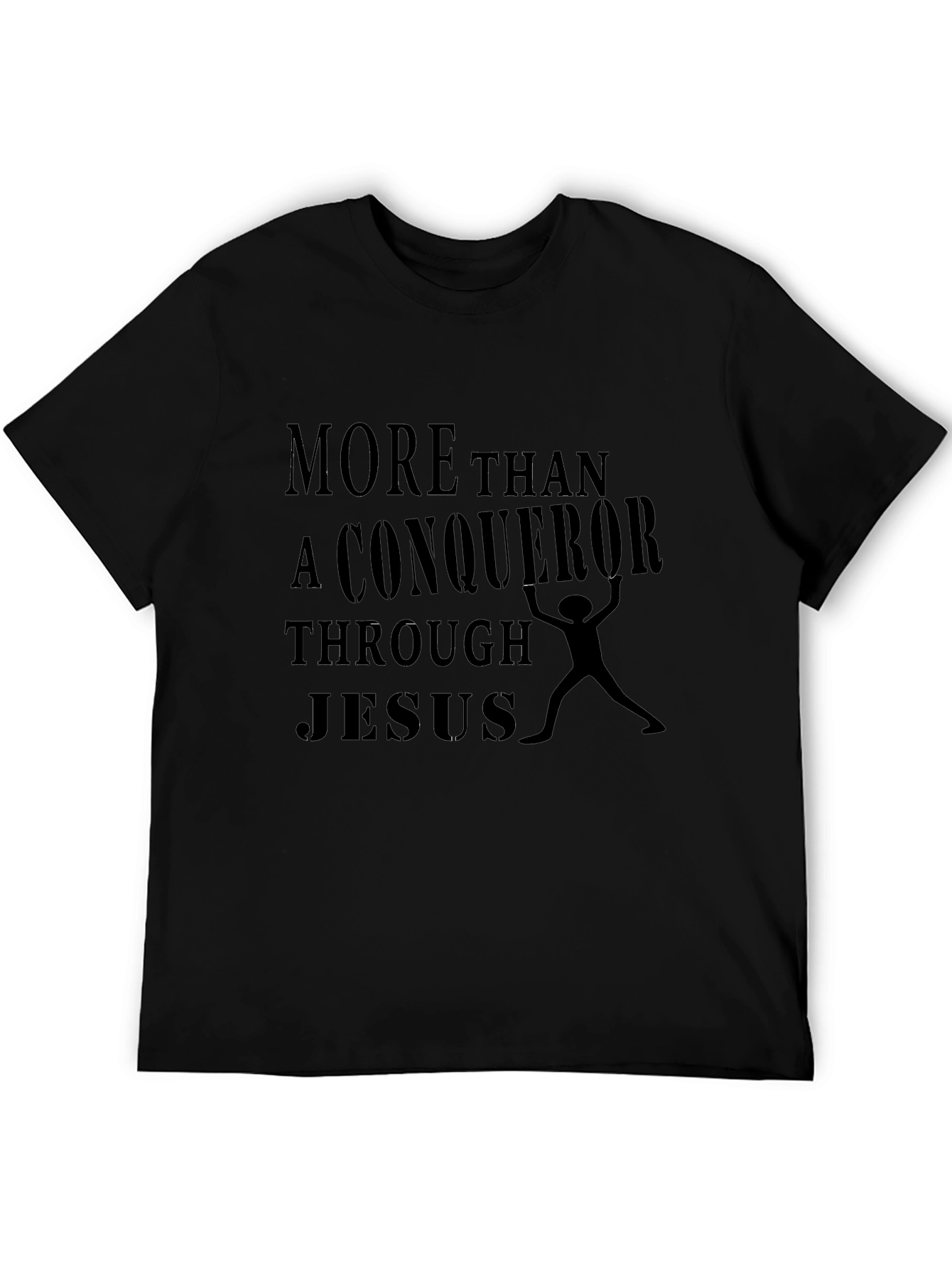 Conqueror Through Jesus Black T-Shirt