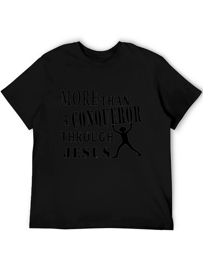 Conqueror Through Jesus Black T-Shirt