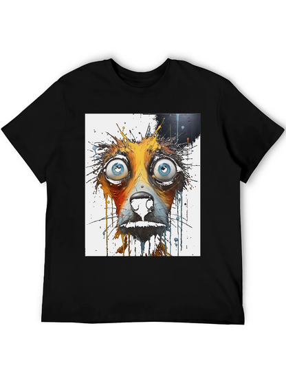 Distressed Dog Graphic Tee - Mens Black T-Shirt