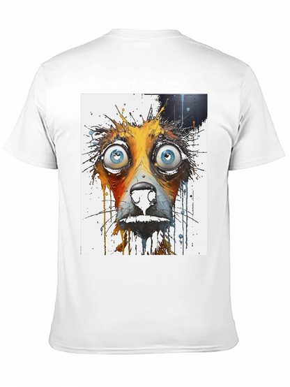 Distressed Dog Graphic Tee - Mens Black T-Shirt