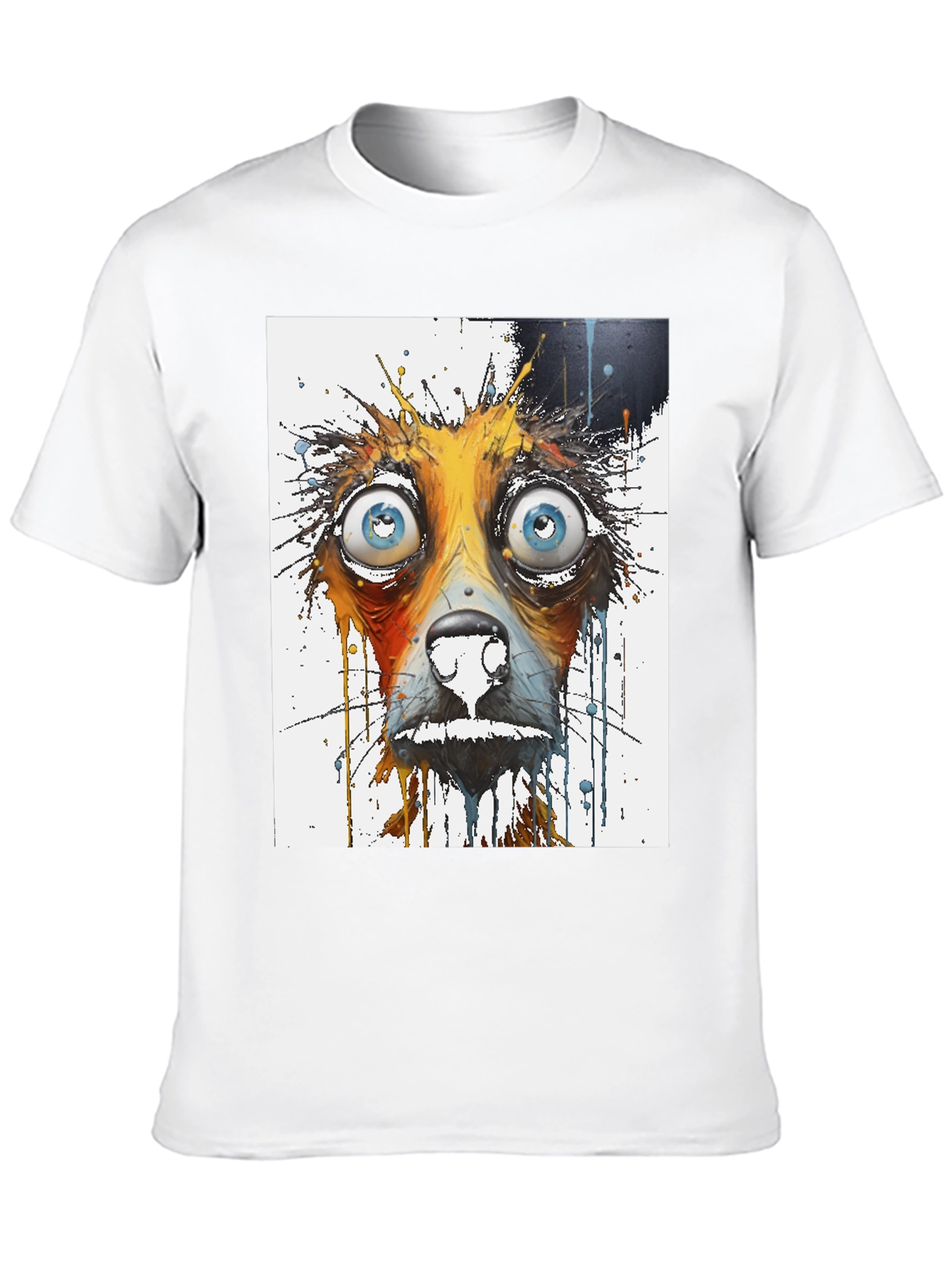 Distressed Dog Graphic Tee - Mens Black T-Shirt