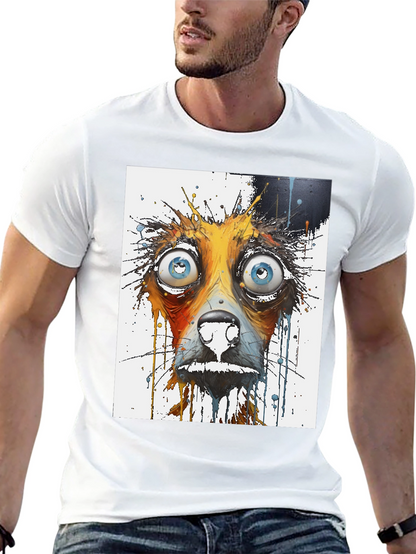 Distressed Dog Graphic Tee - Mens Black T-Shirt