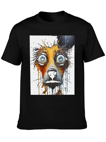 Distressed Dog Graphic Tee - Mens Black T-Shirt