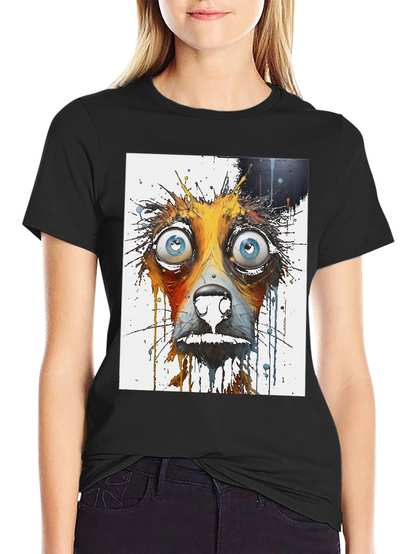 Distressed Dog Graphic Tee - Mens Black T-Shirt