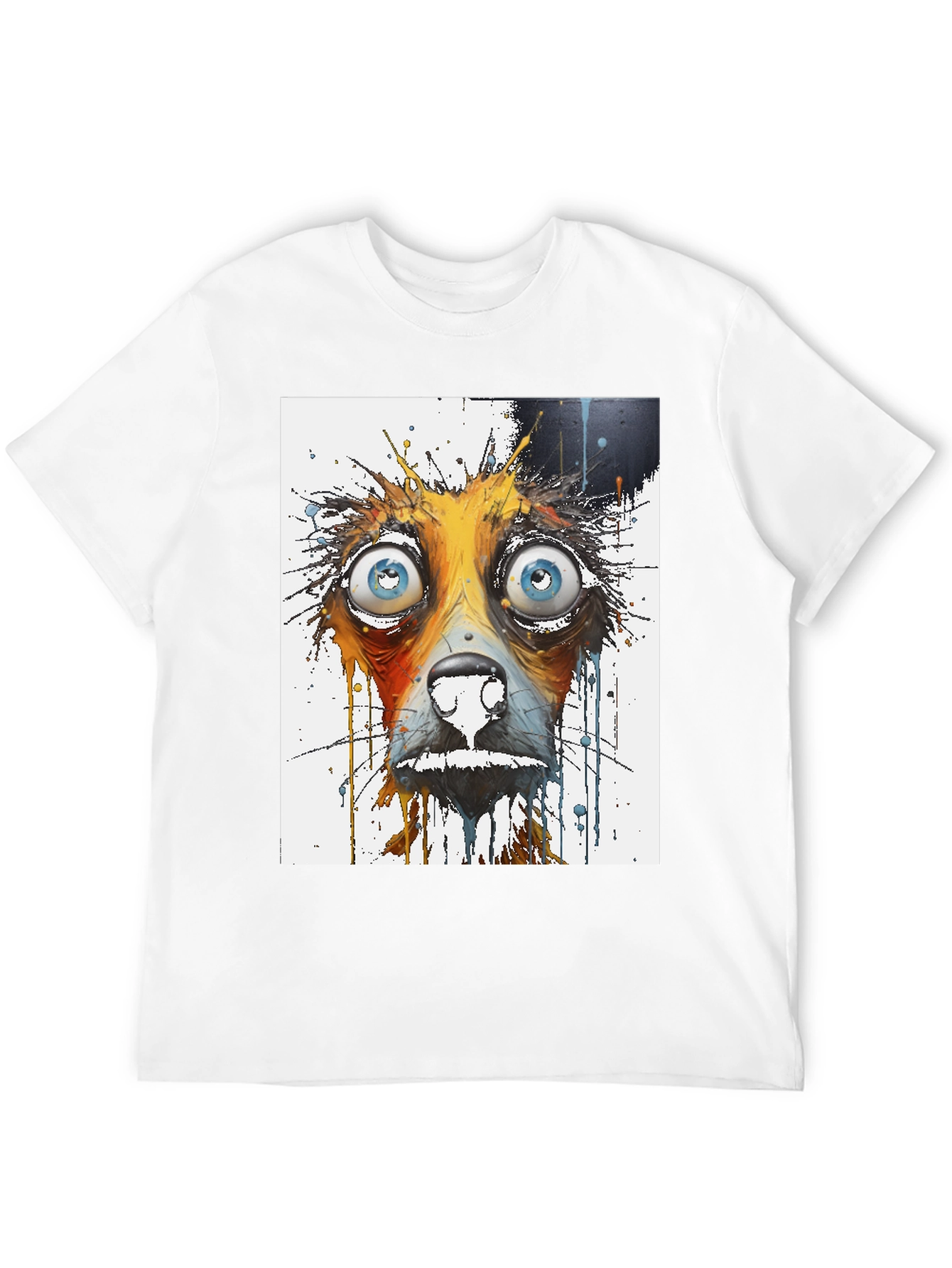 Distressed Dog Graphic Tee - Mens Black T-Shirt