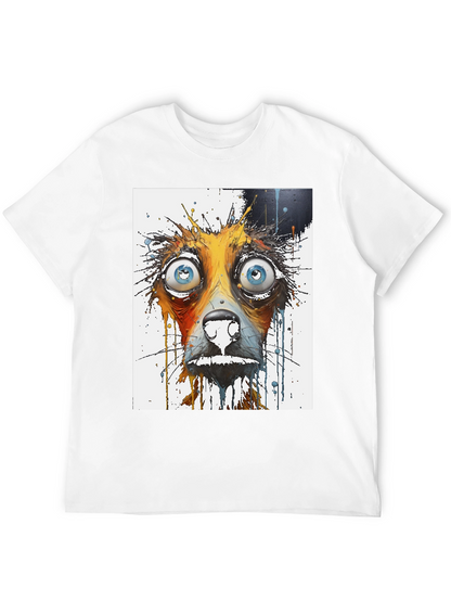Distressed Dog Graphic Tee - Mens Black T-Shirt