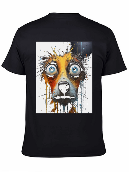 Distressed Dog Graphic Tee - Mens Black T-Shirt