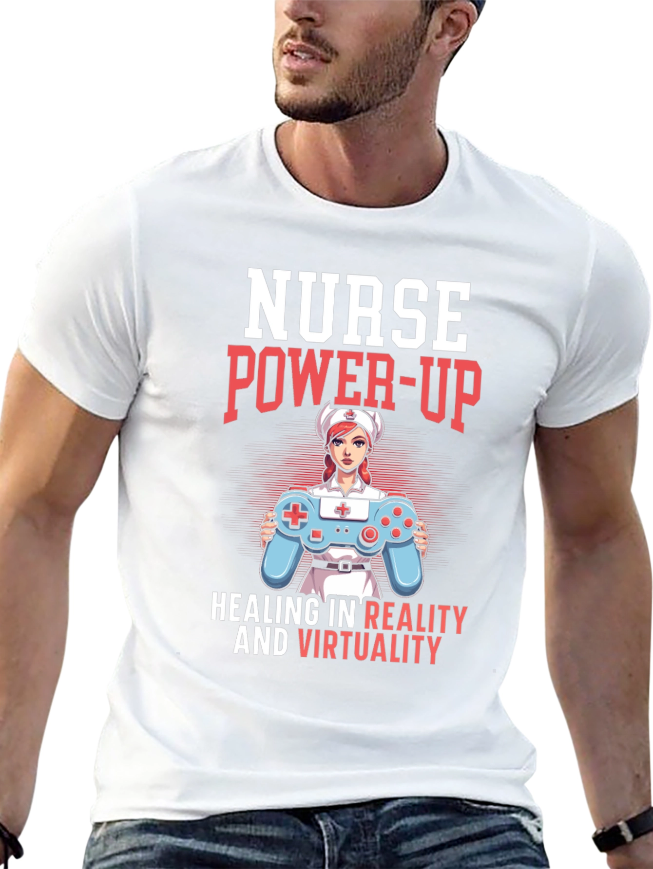 Nurse Power-Up T-Shirt - Gaming & Healing