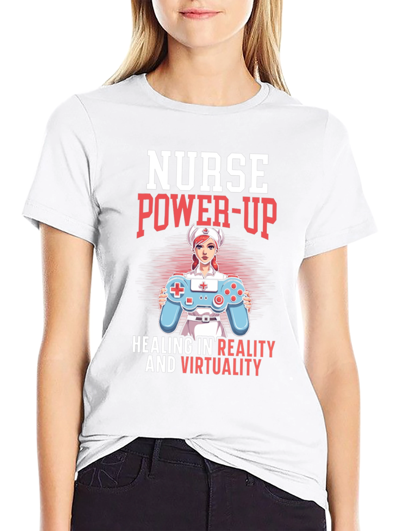 Nurse Power-Up T-Shirt - Gaming & Healing