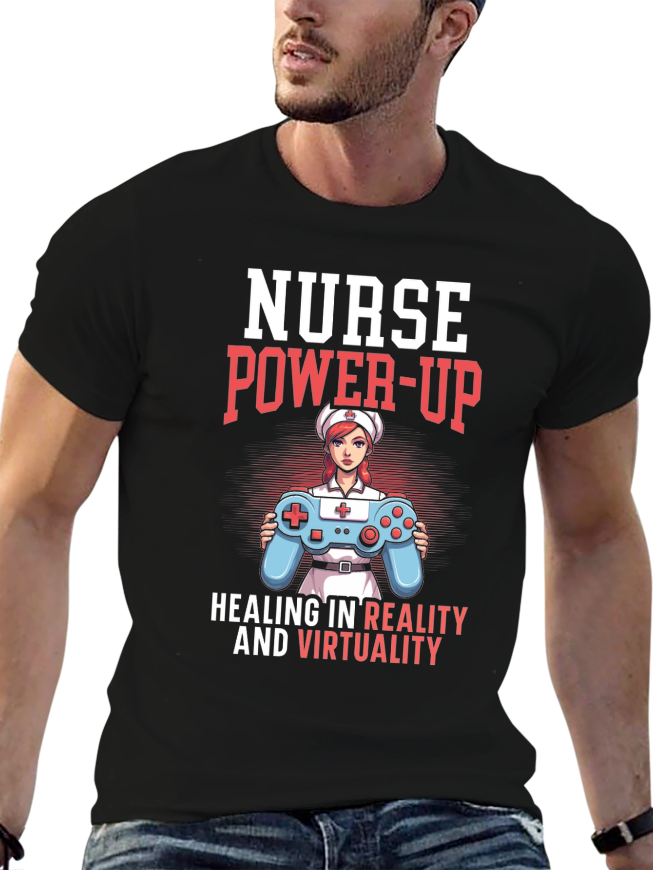 Nurse Power-Up T-Shirt - Gaming & Healing