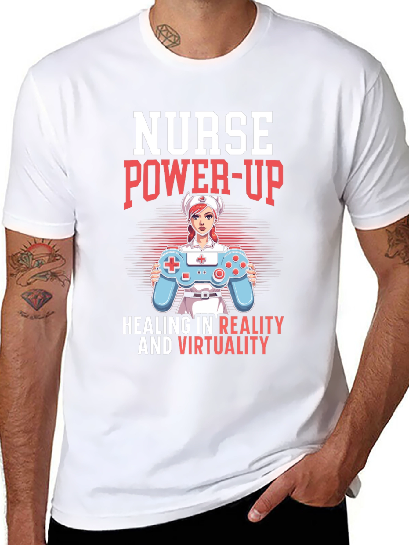 Nurse Power-Up T-Shirt - Gaming & Healing